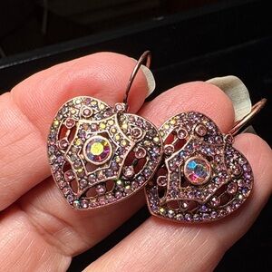 Kirks Folly Heart-Shaped Multicolor Earrings